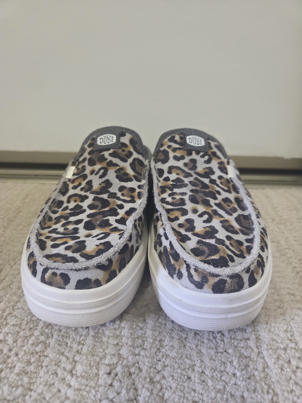 Hey Dude Womens Slip-On Shoes in Leopard Print Brown/Black